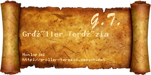 Gröller Terézia névjegykártya